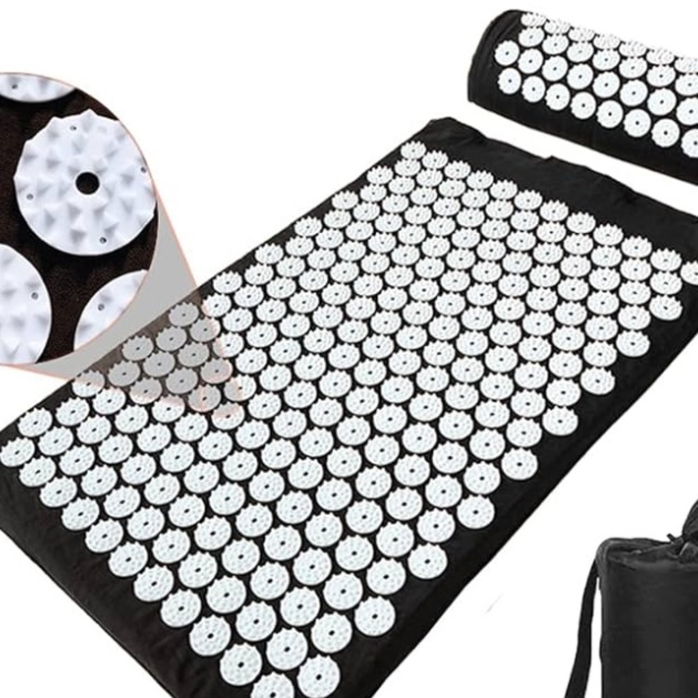 Black Acupressure Massage Mat with White Spikes - Women Other